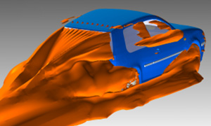 Aerodynamic Drag Diagram, of the back of a VW Golf